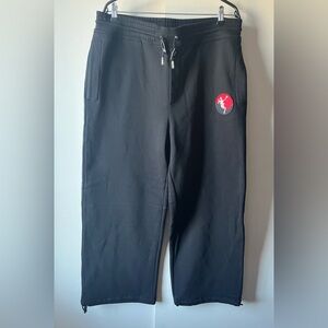 Alexander McQueen black Wide-Leg Skeleton Badge Lounge SweatPants